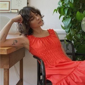 Lisa Says Gah agatha maxi dress in XS tomato
